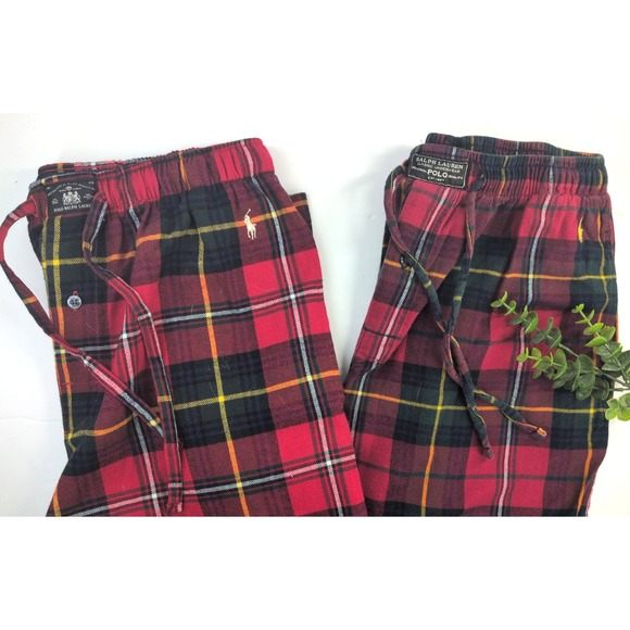 Polo Ralph Lauren Other - SOFT PAJAMA PANTS LOT 2🚨Polo Ralph Lauren S Men Sleep Red Plaid Flannel POCKETS
